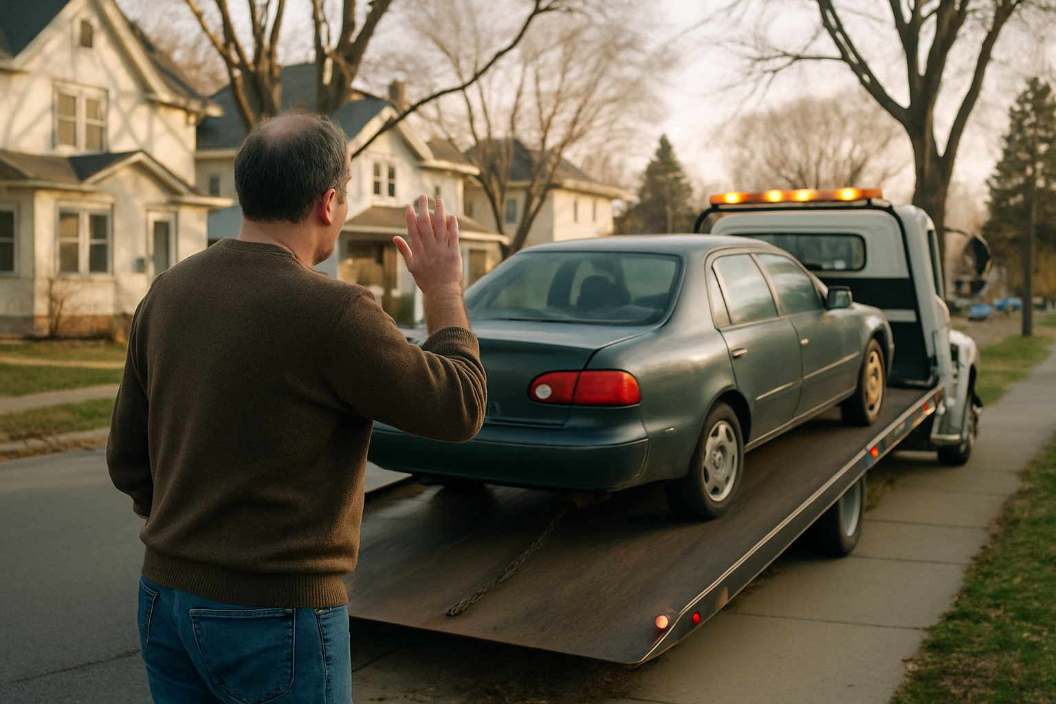 Vehicle donation moment in Minneapolis